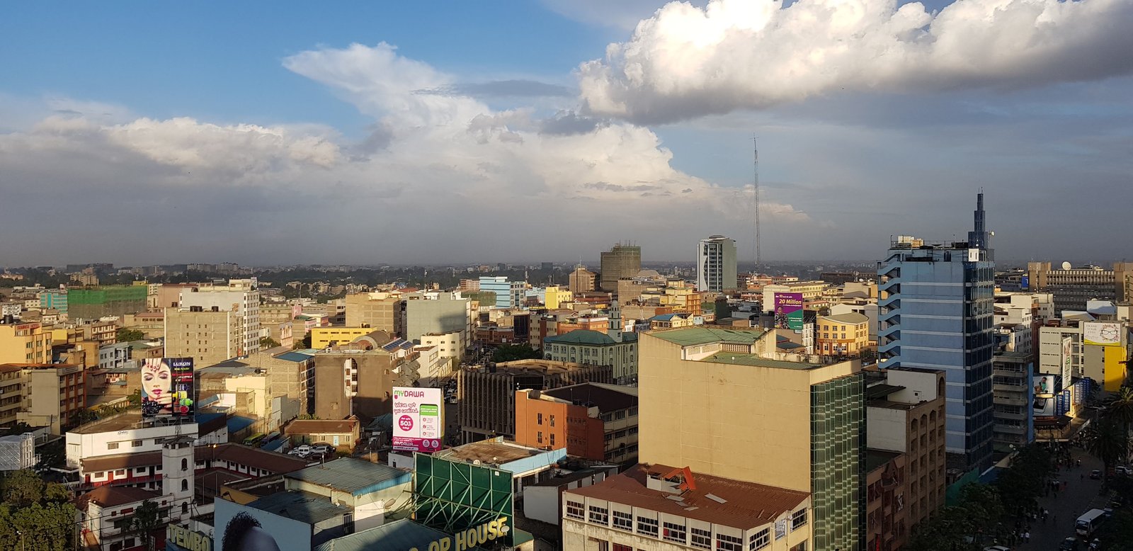 Nairobi skyline at dusk
